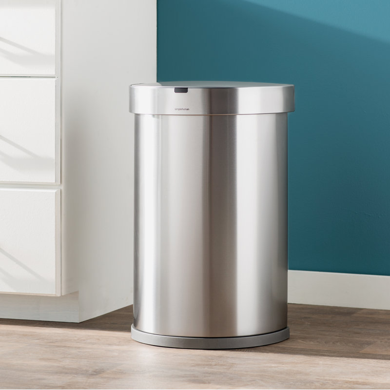 simplehuman 12 Gallon SemiRound Sensor Trash Can with Liner Pocket & Reviews Wayfair